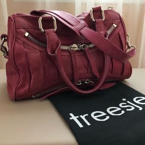 Treesje Mini Asher in Fuchsia Leather with Dustbag